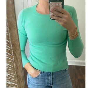 J. Crew Cashmere Green Sweater, size XS, pristine condition,